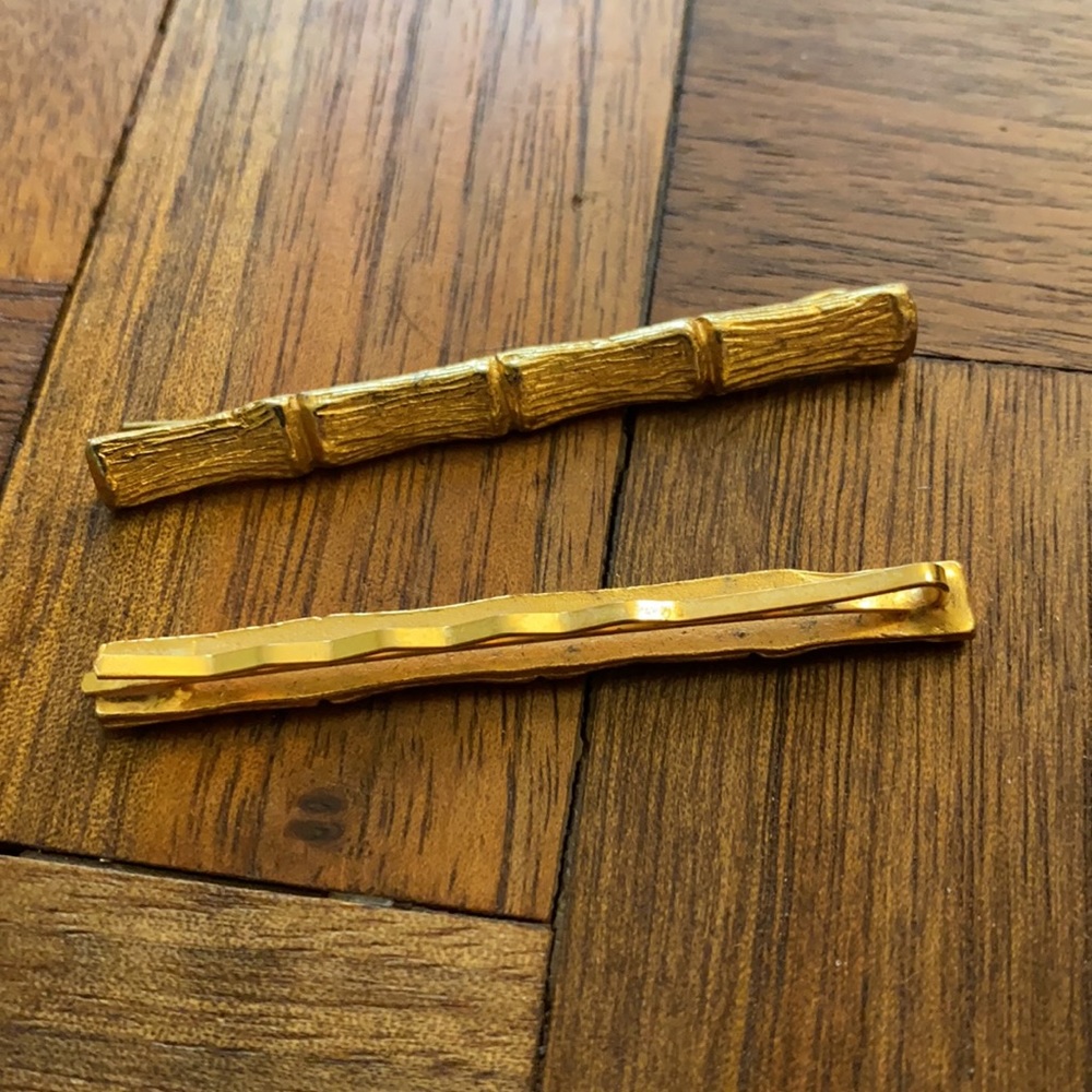 Vintage gold bamboo hairpin barrette